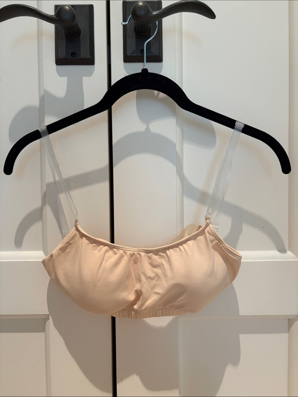 Capezio Nude Soft Bandeau Bralette with Clear Straps